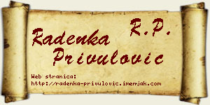 Radenka Privulović vizit kartica